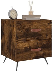 2 db füstös tölgy színű szerelt fa éjjeliszekrény 40x35x47,5 cm