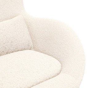 Tojásfotel Krém Curly Gyapjú-szerű Szövet