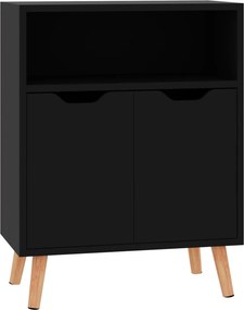 vidaXL magasfényű fekete szerelt fa tálalószekrény 60 x 30 x 72 cm