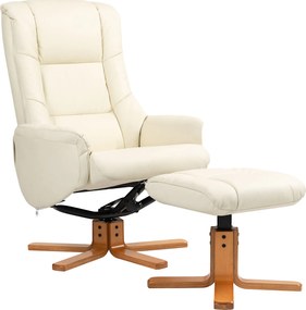 HOMCOM Fotel lábtartóval, TV Fotel dönthető funkcióval, hintázó funkcióval, magas háttámlával, fából készült lábakkal az Élet szobába, Hálószobába, Mű