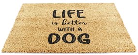 Kókuszrost lábtörlő 60x90 cm Life Is Better With a Dog – Artsy Doormats
