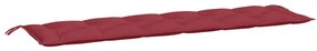 2 db borvörös oxford szövet kerti padpárna 200 x 50 x 7 cm