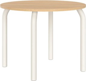 Kerek étkezőasztal tölgyfa dekoros asztallappal ø 100 cm Meko – noo.ma