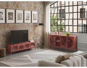 Téglavörös TV-állvány 180x50 cm Tayra – Marckeric