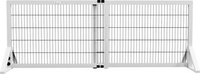 PawHut Kutyabiztonsági Barikád, 2-paneles állítható szélességű védőkorlát 101-181H x 44Sz x 67M cm, lépcsőkhez, ajtókhoz, folyosókhoz, fenyőfából és a