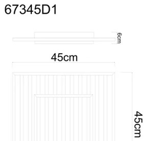 Globo 67345D1 - WOODY LED mennyezeti lámpa 36W, 230V, 3000K, 45x45 cm