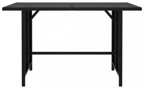 fekete polyrattan kerti étkezőasztal 110 x 70 x 65 cm