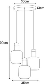 KAJA K-5267 DOKA Fekete Színű Függeszték 3xE27 15W IP20