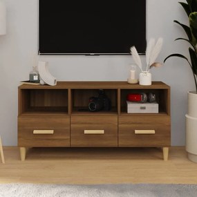 Barna tölgy színű szerelt fa tv-szekrény 102 x 36 x 50 cm