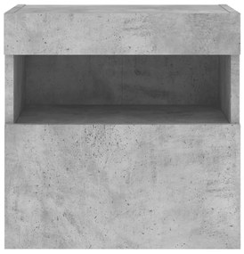 betonszürke falra szerelhető TV-szekrény LED-del 40x30x40 cm