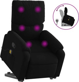 vidaXL fekete szövet dönthető masszázs- és állófotel