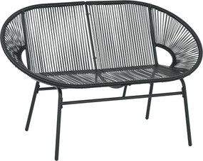 Outsunny Rattan Karosszék, Polirattanból készült Kültéri Szék, 260 kg teherbírású Időjárásálló Kerti Szék, Kerti Székek Kertre, Erkélyre, Teraszra, Fe