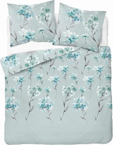 Flanel ágyneműhuzat 220x200 menta virágos Flanel