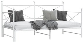Daybed with Trundle without Mattress White 100x190 cm acél