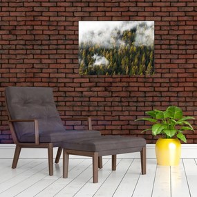 Egy erdő képe a felhők között (üvegen) (70x50 cm)