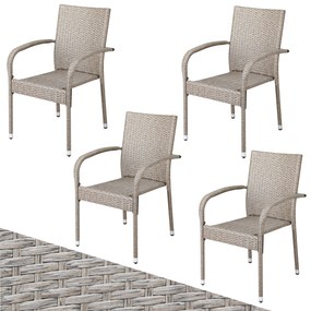 Deuba Comfort Polyratan székek 4 db - krémszínű