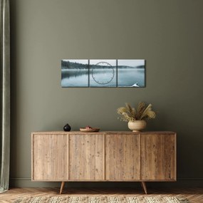 Kép - jeges északi tó (órával) (90x30 cm)