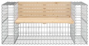 tömör fenyőfa gabion kerti pad 143x71x65,5 cm