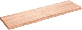 vidaXL világosbarna kezelt tömör tölgyfa fali polc 180 x 50 x (2-6) cm