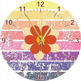 Falióra Dekoratív Csendes Retro színes nyomott mintás virággal 45 cm