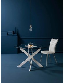 Kerek étkezőasztal üveg asztallappal 120x120 cm Ruth – Marckeric