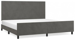 sötétszürke bársony ágykeret matrac nélkül 200 x 200 cm