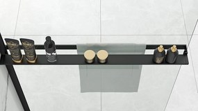 Zuhanyfal Rea Aero Black Mat 80 + EVO polc és törölközőtartó