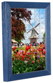 Amszterdam puzzle képkeret kék