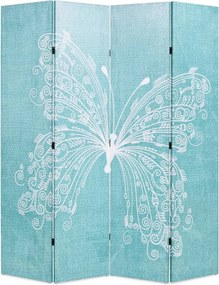 vidaXL kék pillangó mintás paraván 160 x 170 cm
