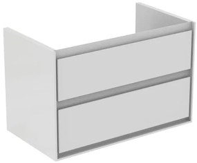 Fürdőszobaszekrény mosdó alá Ideal Standard Connect Air 80x51,7x44 cm fehér fényes / fehér matt kombinációban E0819B2
