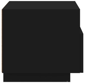2 db fekete éjjeliszekrény LED-világítással 40 x 39 x 37 cm