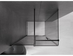 Mexen Velar, tolóajtós zuhanykabin 100 x 90 cm, 8mm szürke üveg, fekete matt, 871-100-090-41-70