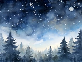 Poszter 80x60cm Rejtélyes erdő alkonyatkor