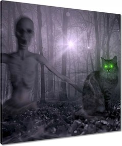 Vászonkép 60x60 Macska Alien Lime Macskák