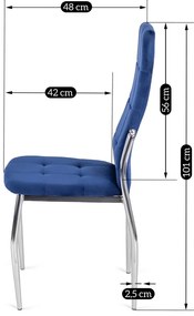 Sötétkék Bársony Étkezőszék. MOLLY