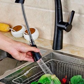 Konyhai csaptelep EYN NBR1900 kihúzható zuhanyfejjel, több színben, például matt fekete és króm kivitelben — Fehér