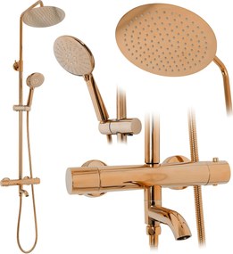 Rea Lungo, zuhanygarnitúra termosztatikus csapteleppel, rózsaszín arany, REA-P6606