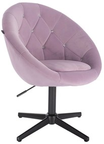 HR8516CCROSS Halványlila modern velúr szék fekete lábbal
