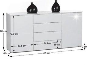 SPICE szekrény, fényes fehér