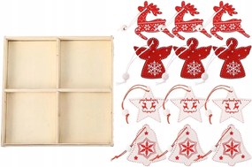 Karácsonyfadíszek fa karácsonyi medálok 12db-os mix