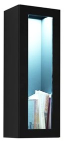 Vitrin Zylia 90 (fekete + fényes fekete) (fehér LED világítás). 1058267