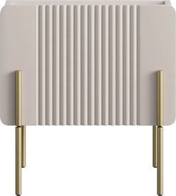 Malmi éjjeliszekrény 45 cm fiókkal - kasmír / arany lábak