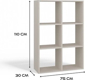 Malax 2x3 polc, 110x75x30 cm, kasmír