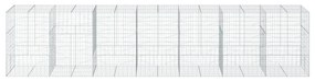 horganyzott vas gabion kosár fedéllel 700 x 100 x 150 cm