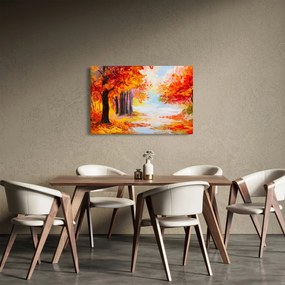 Kép - olajfestmény, színes ősz (90x60 cm)