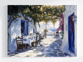 Canvas Vászonkép Mediterrán Terasz Görögország Nyár Akvarell 80x60