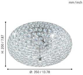 Eglo 95284 - CLEMENTE mennyezeti lámpa 2xE27/60W/230V