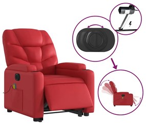 elektromos bordó műbőr felállást segítő dönthető masszázsfotel