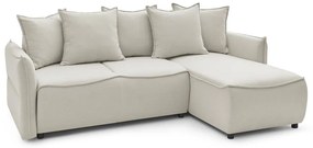 Krémszínű kinyitható sarokkanapé (jobb oldali) Leon – Bobochic Paris