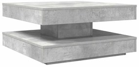 betonszürke dohányzóasztal 360 fokban forgatható 70x70x34,5 cm